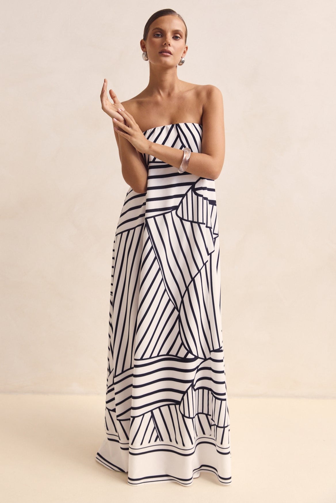 Siena Maxi Dress (Black/White)