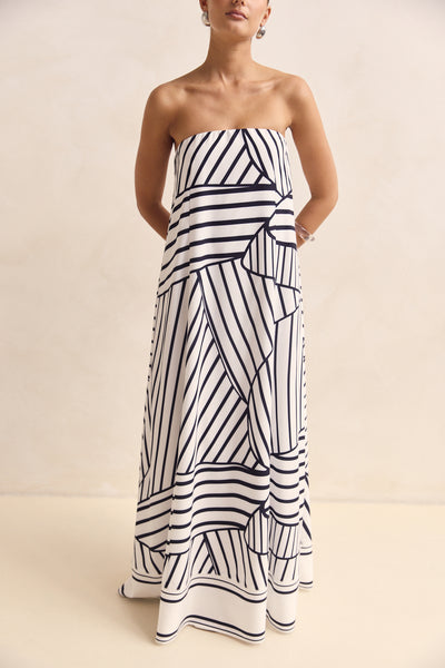 Siena Maxi Dress (Black/White)