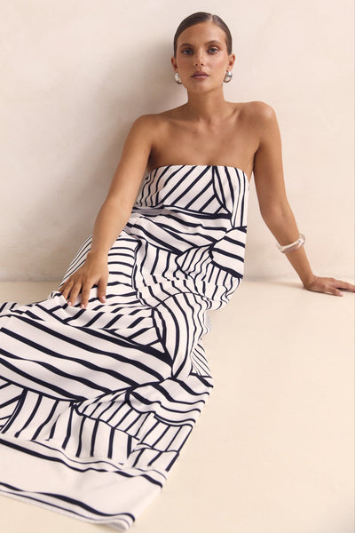 Siena Maxi Dress (Black/White)