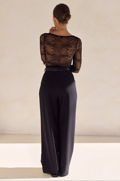 Kiera Long Sleeve Top (Black)