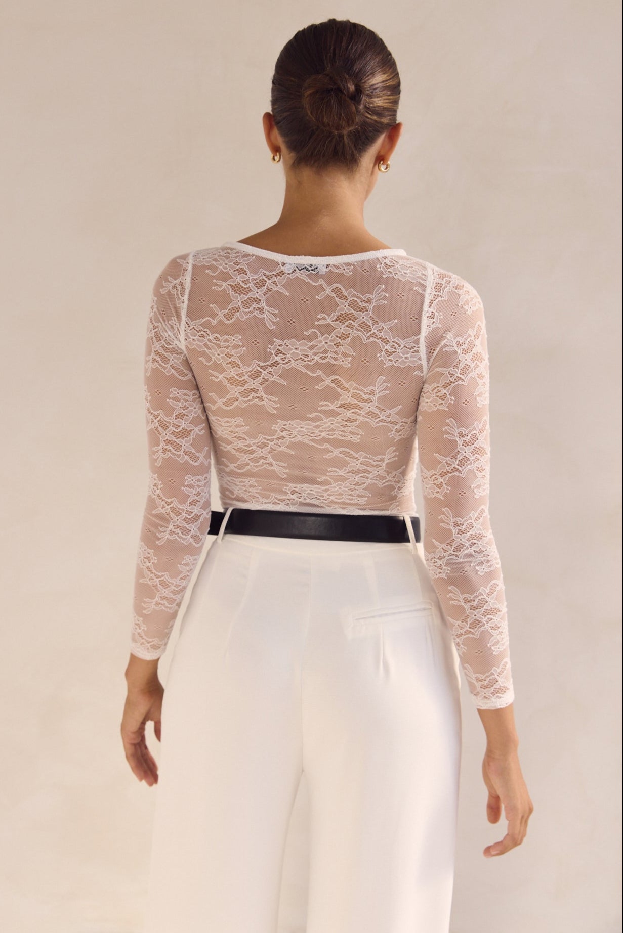 Kiera Long Sleeve Top (White)