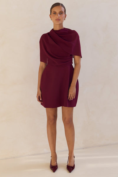 Pixie Mini Dress (Wine)