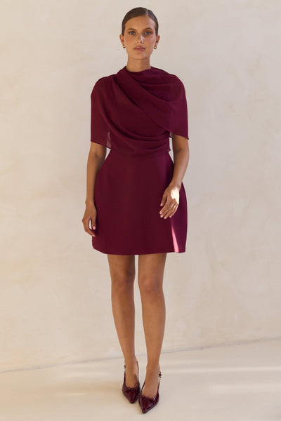 Pixie Mini Dress (Wine)