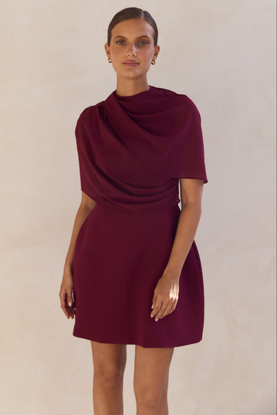 Pixie Mini Dress (Wine)