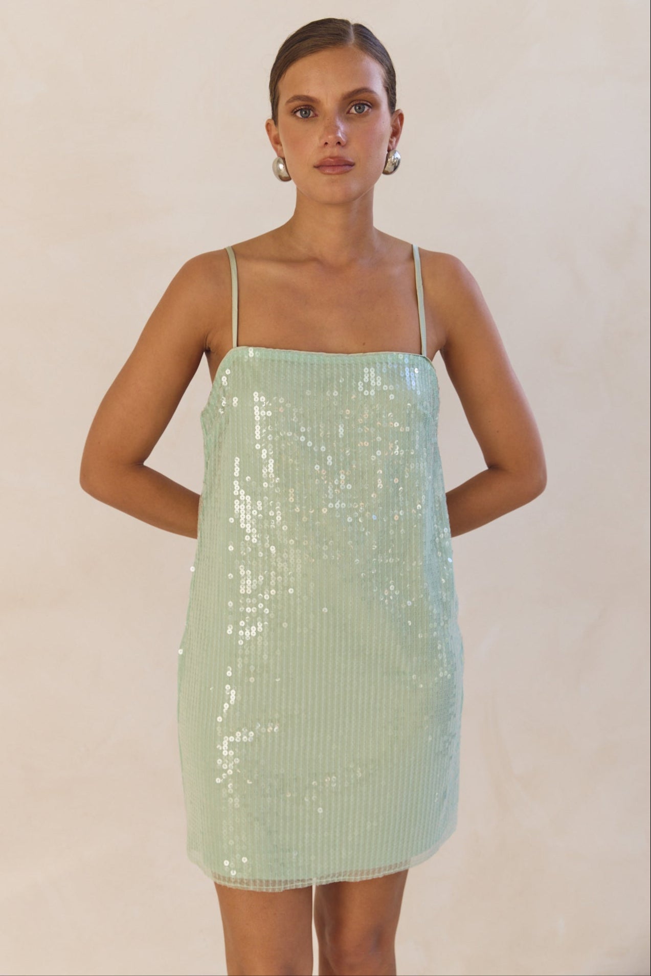 Sasha Sequin Mini Dress (Mint)