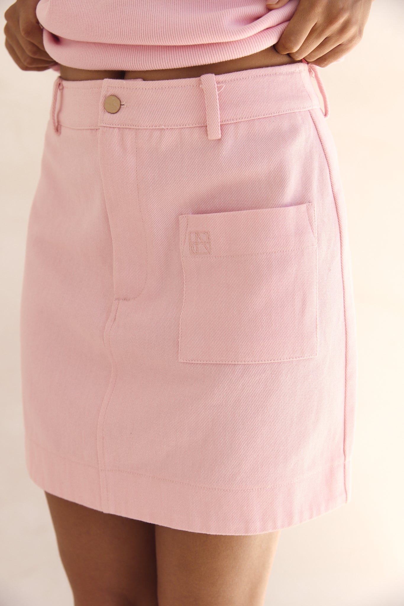 Dakoda Denim Mini Skirt (Blush)