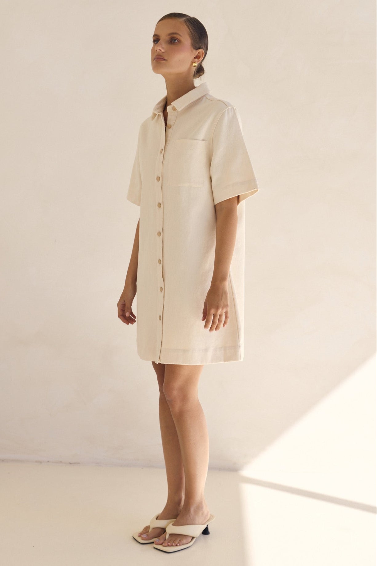 Dakoda Denim Dress (Cream)