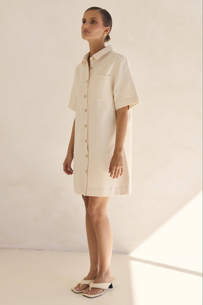 Dakoda Denim Dress (Cream)