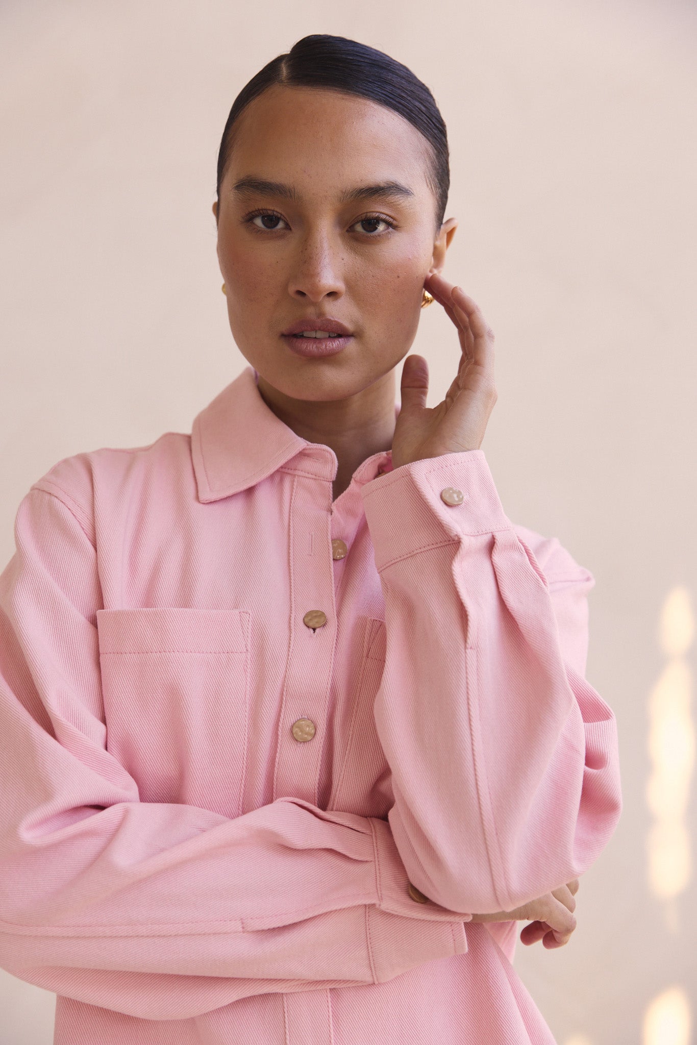 Dakoda Denim Shirt (Blush)