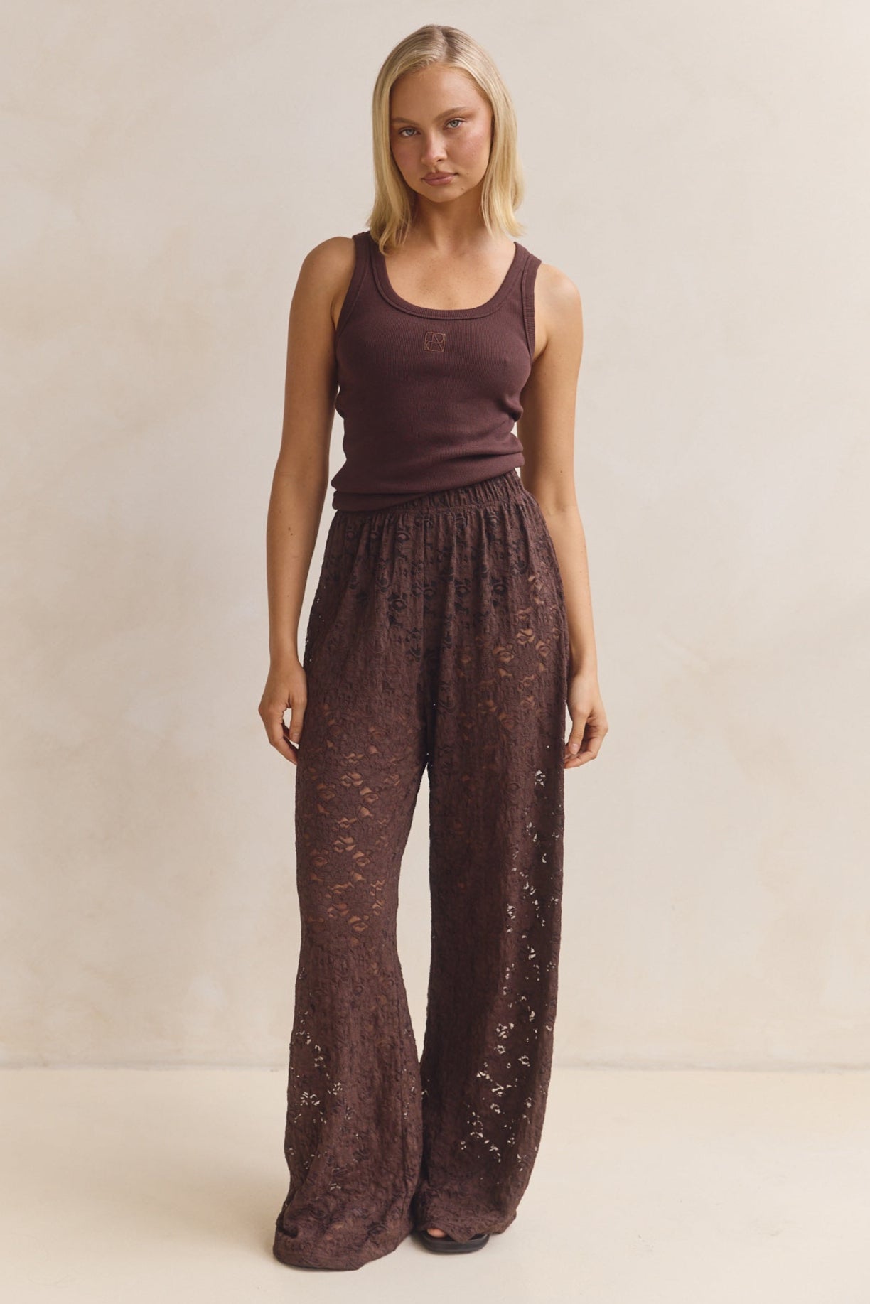 Thea Lace Pant (Chocolate)
