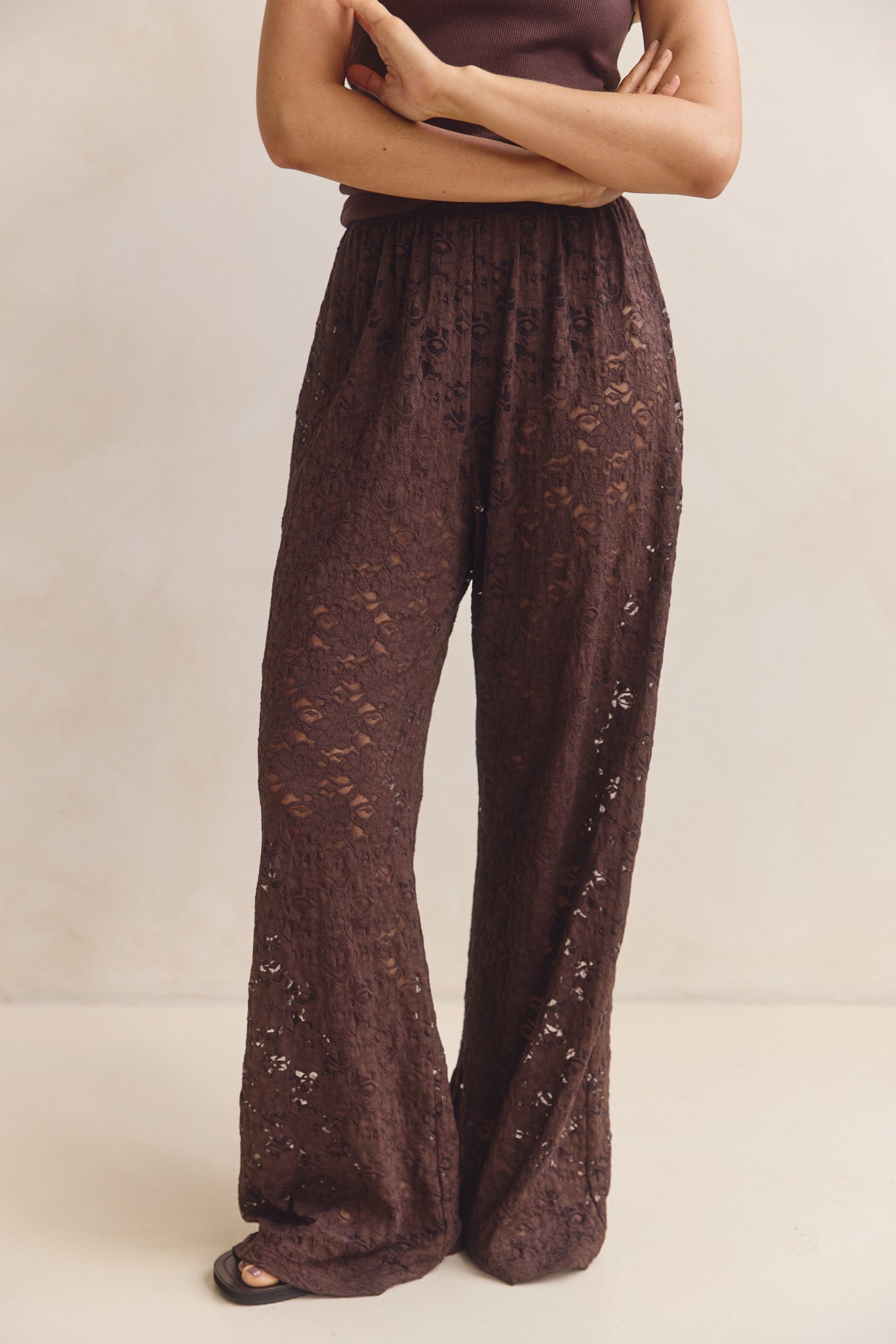Thea Lace Pant (Chocolate)
