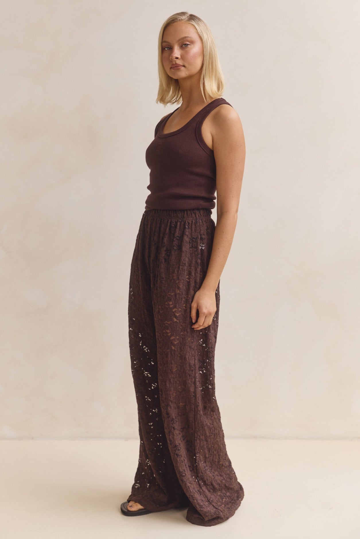 Thea Lace Pant (Chocolate)