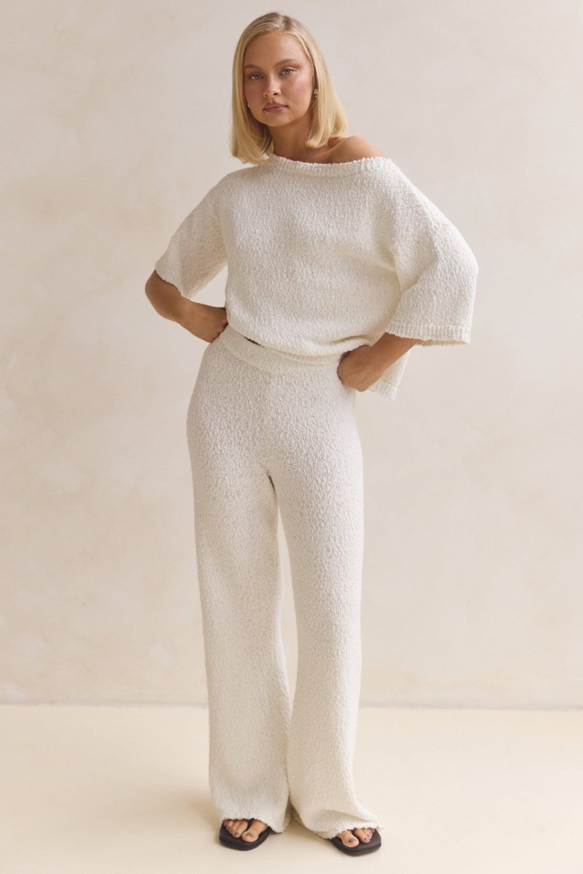 Avalon Boucle Pant (White)