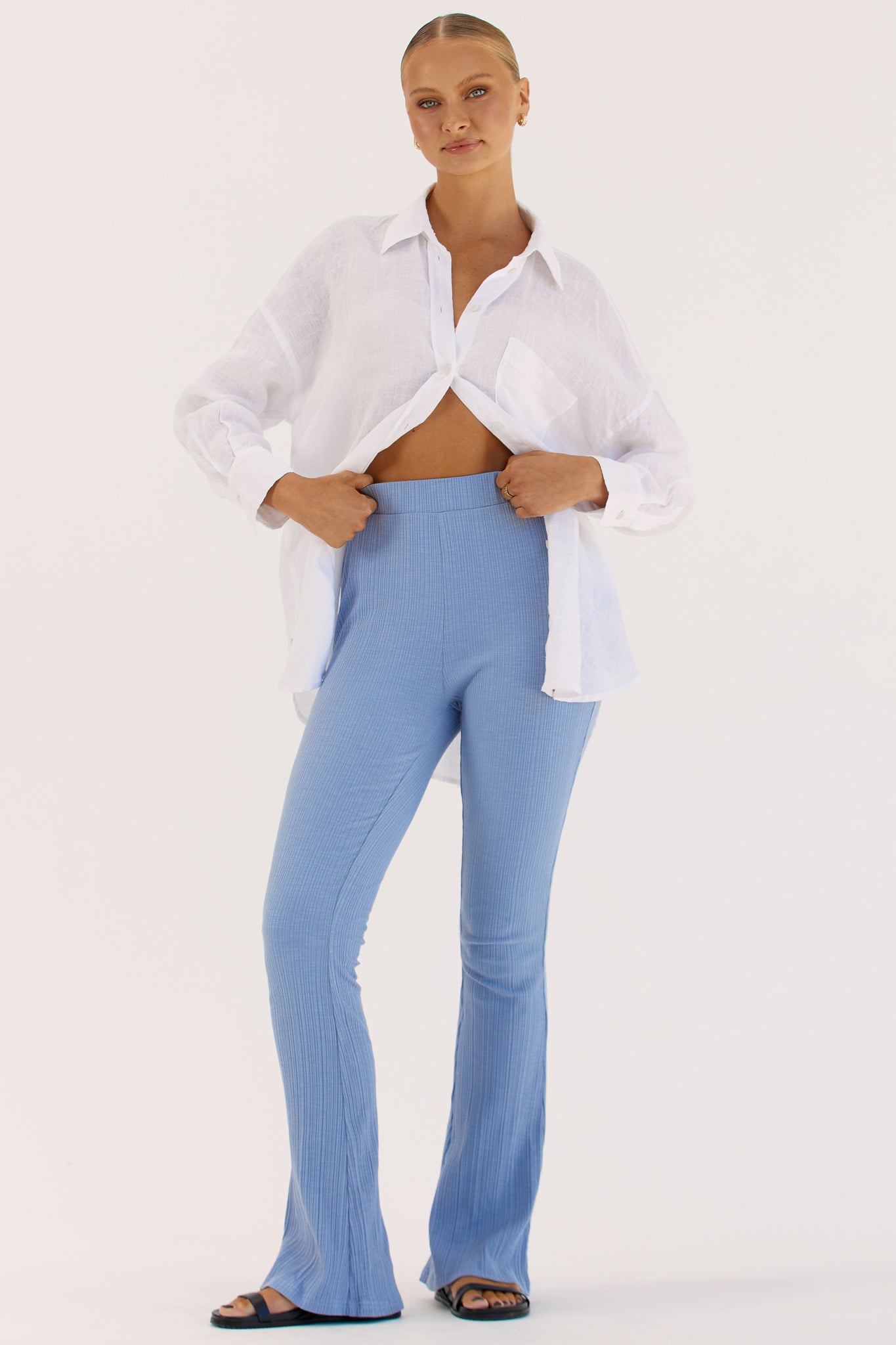 Sophie Flared Pant (Blue)