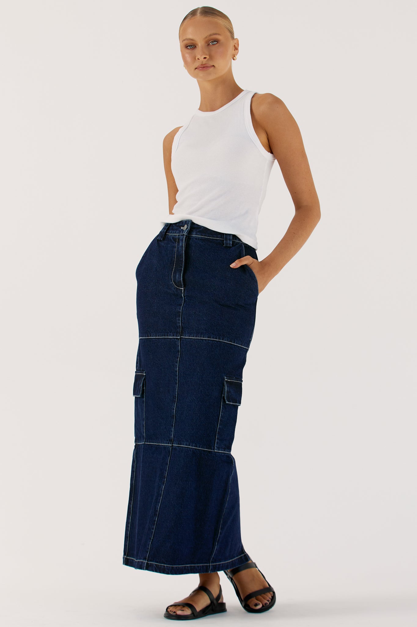 Lisa Cargo Skirt (Blue)