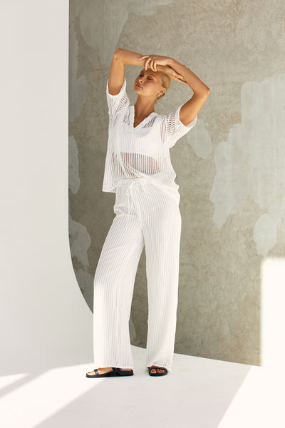 Zayden Knit Pant (White)