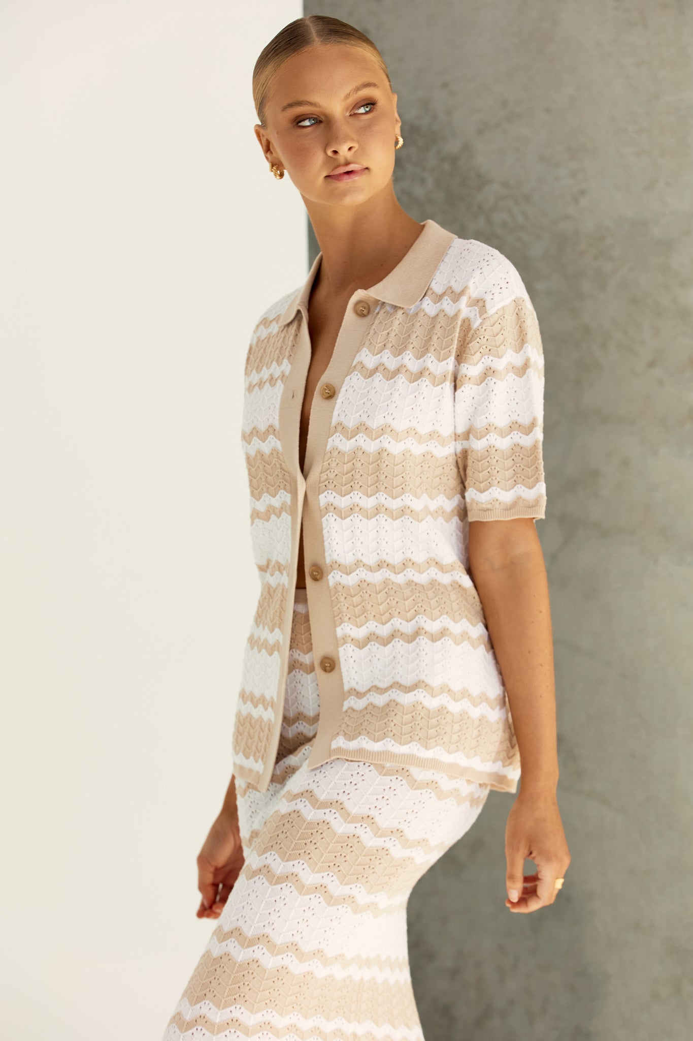 Blaise Knit Shirt (Beige)