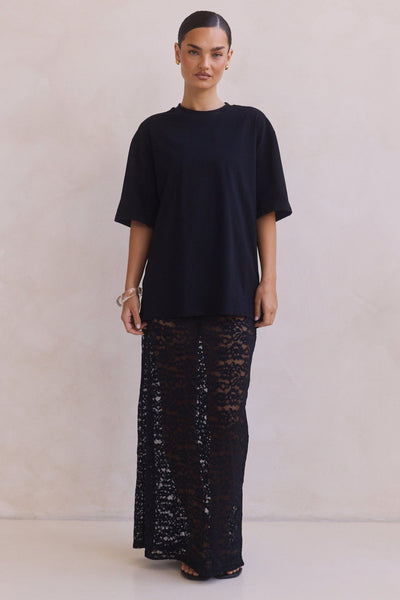 Azariah Lace Maxi Skirt (Black)