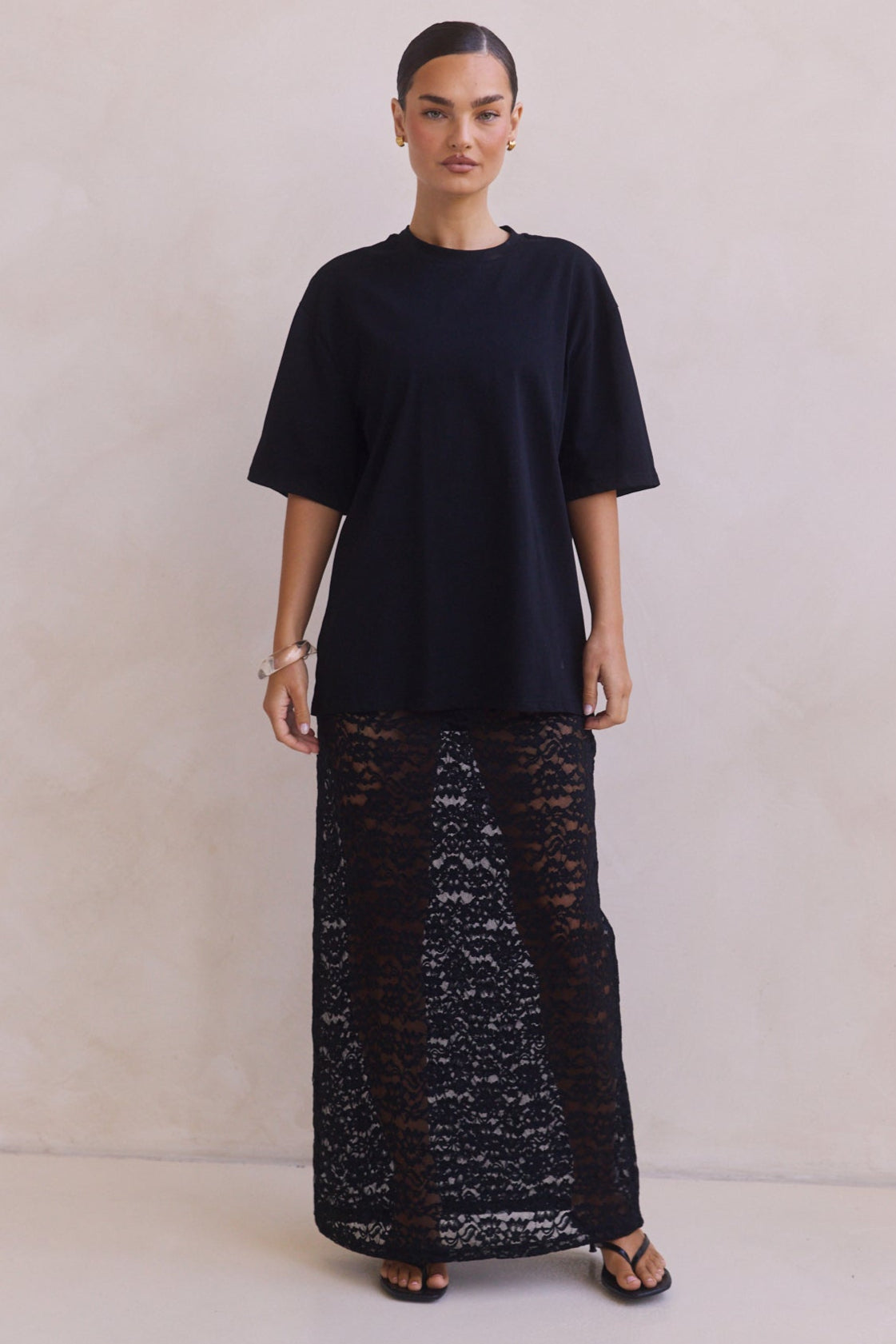 Azariah Lace Maxi Skirt (Black)