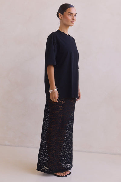 Azariah Lace Maxi Skirt (Black)