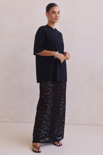 Azariah Lace Maxi Skirt (Black)
