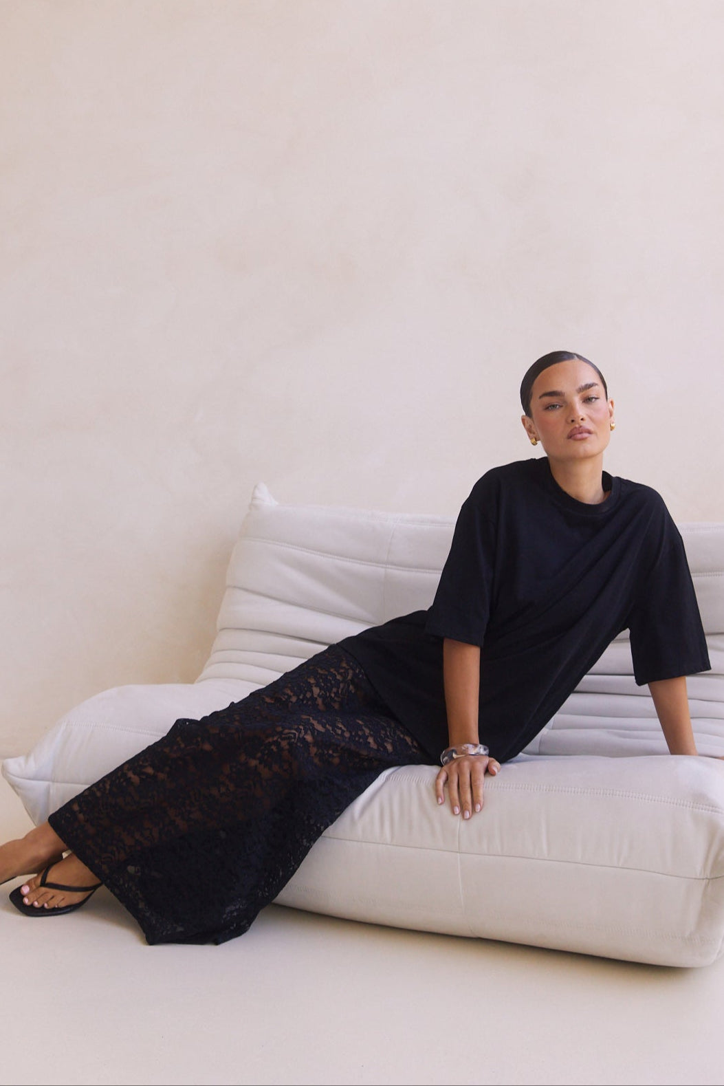 Azariah Lace Maxi Skirt (Black)