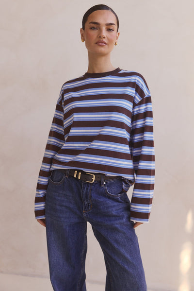 Kyra Long Sleeve Top (Chocolate)