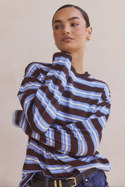 Kyra Long Sleeve Top (Chocolate)