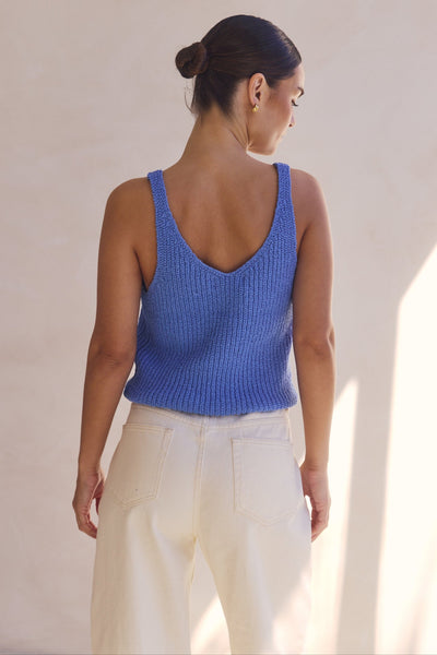 Leah Knit Top (Blue)
