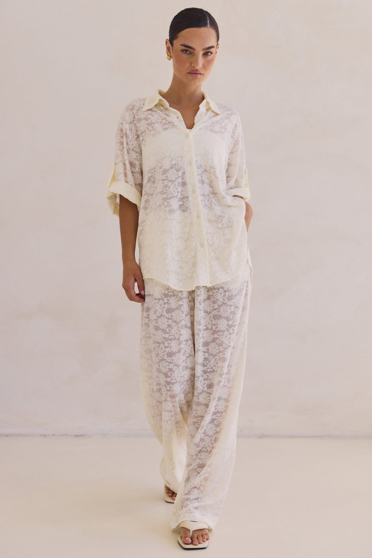 Camilla Lace Pant (Cream)
