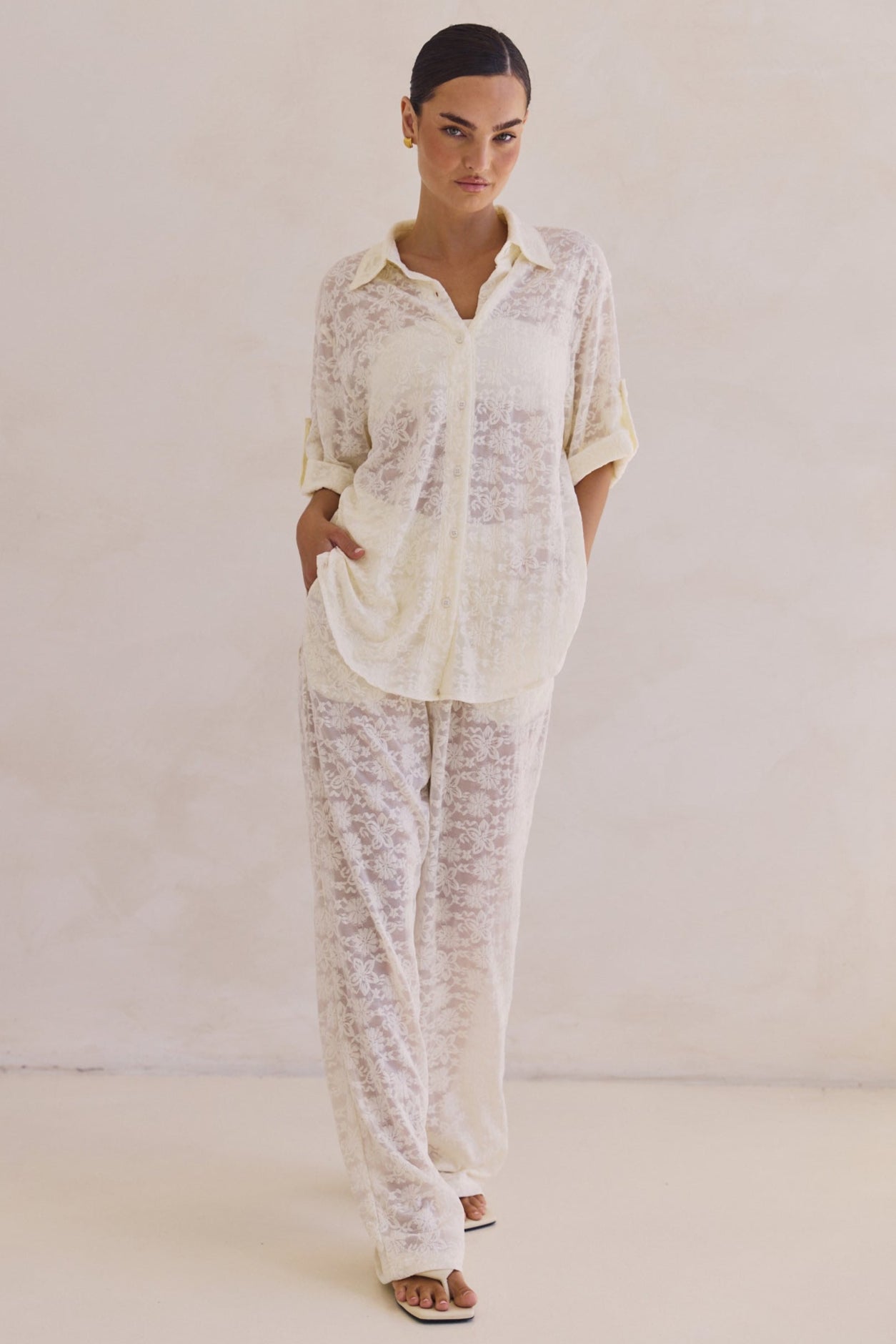 Camilla Lace Pant (Cream)