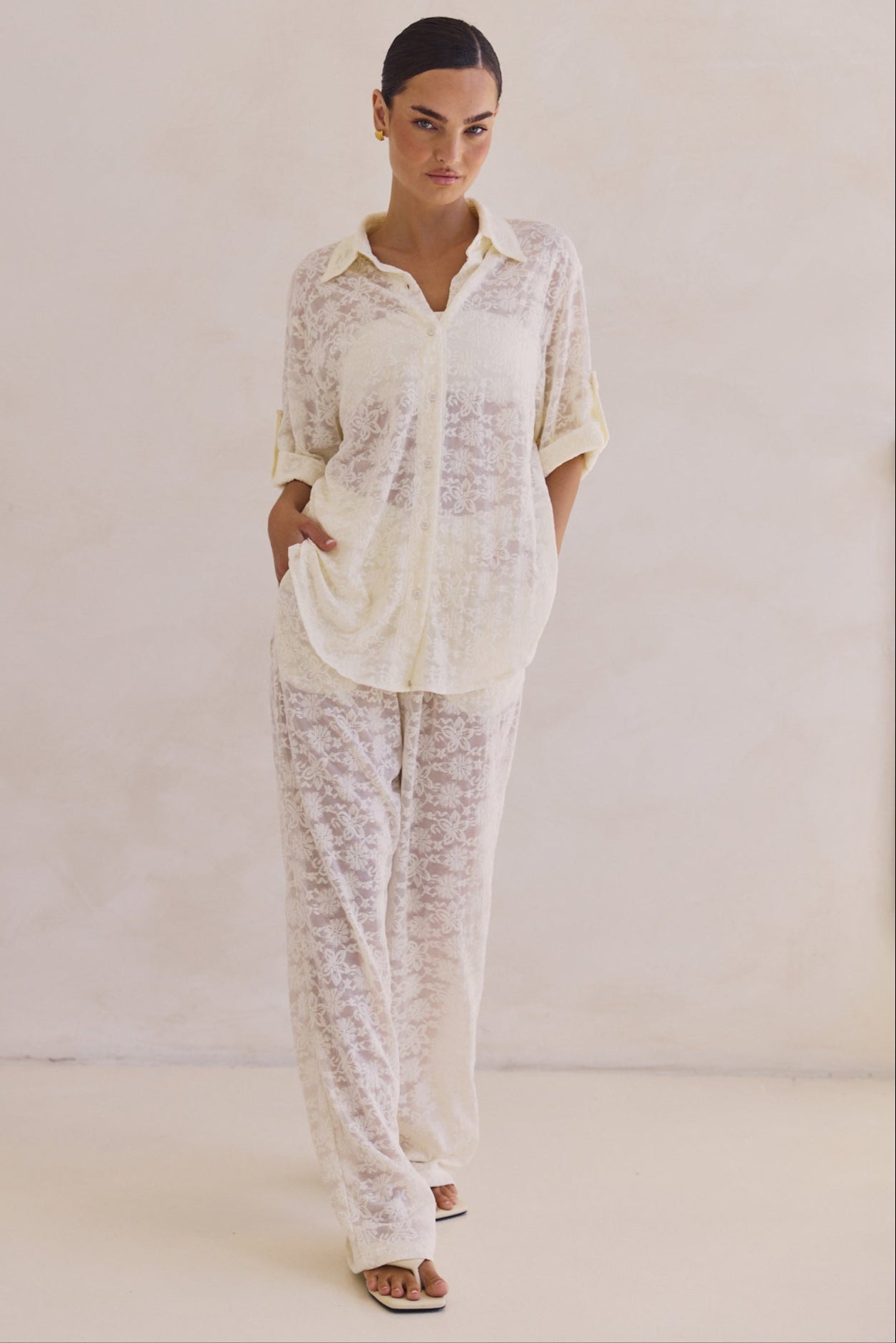 Camilla Lace Shirt (Cream)