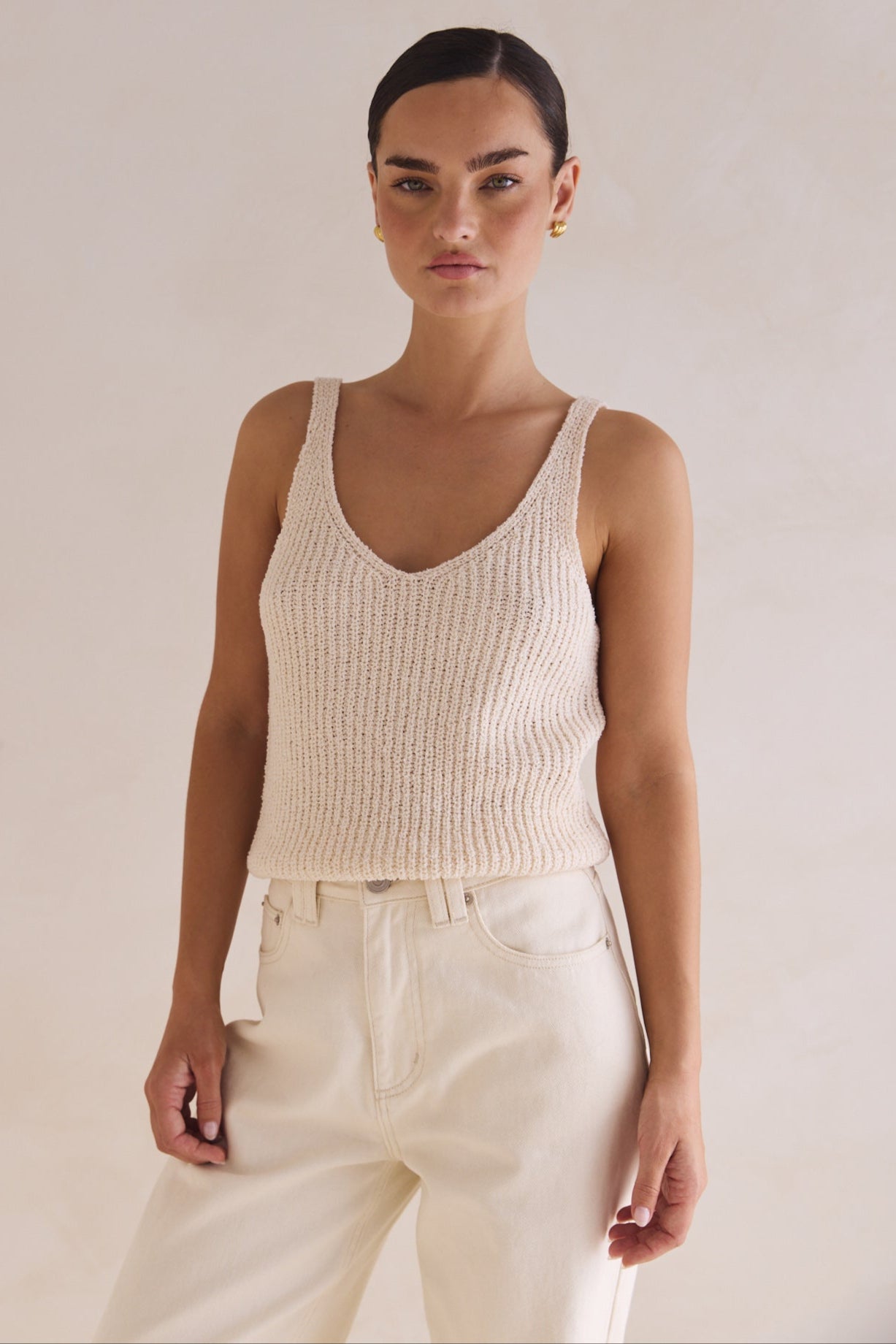 Leah Knit Top (Cream)