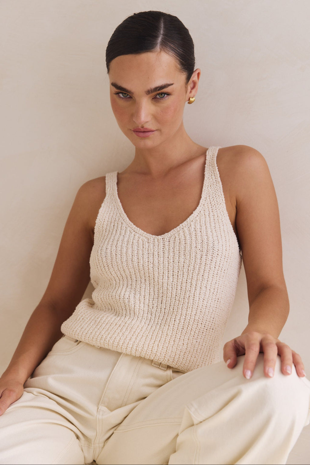 Leah Knit Top (Cream)