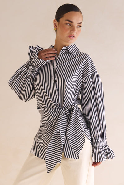 Valentina Shirt (Black Stripe)