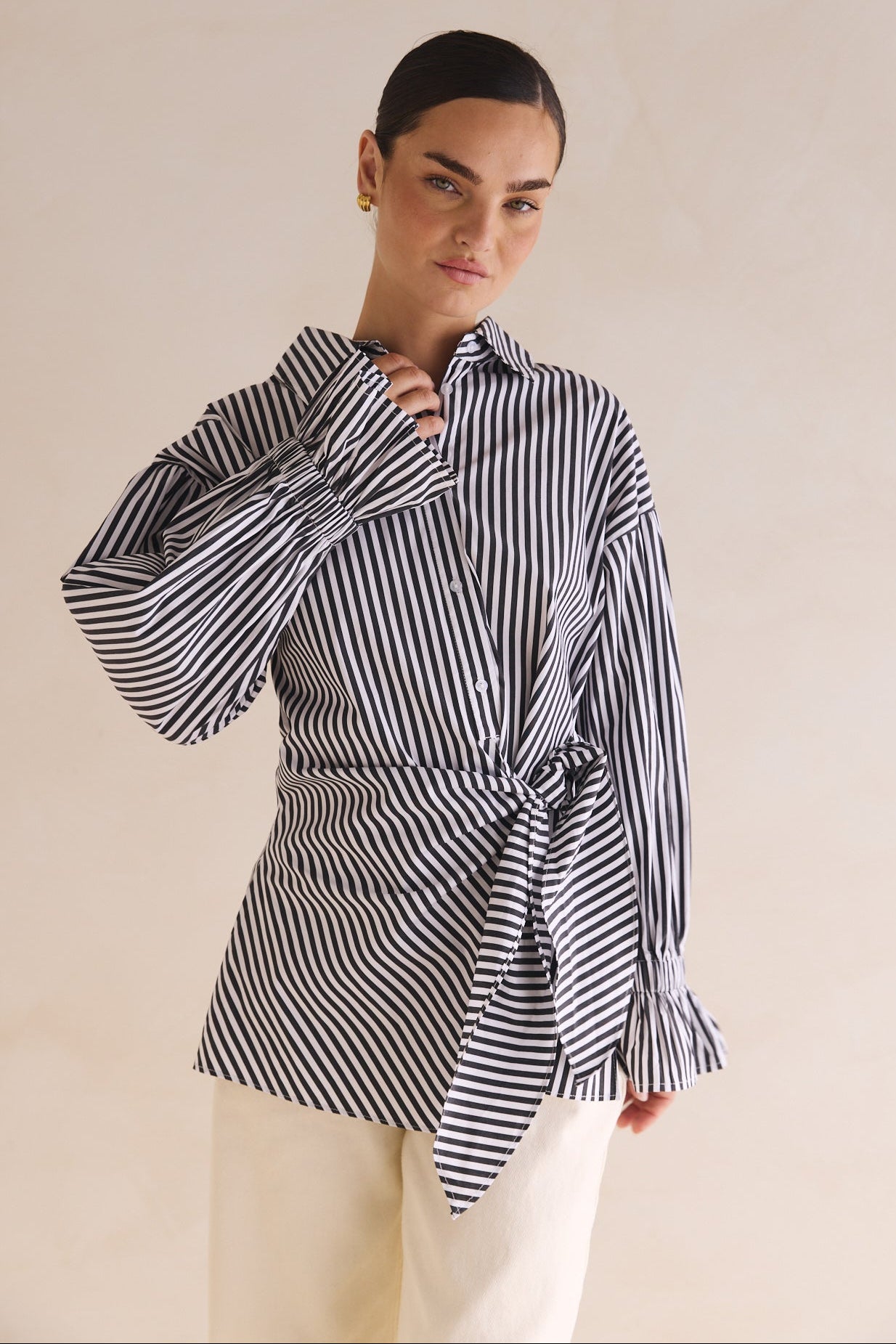Valentina Shirt (Black Stripe)