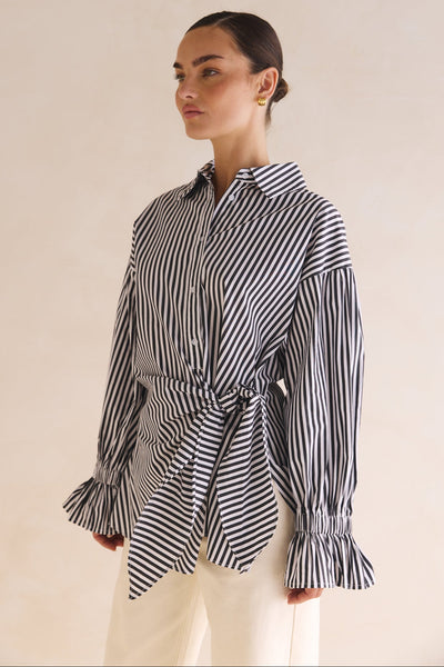 Valentina Shirt (Black Stripe)