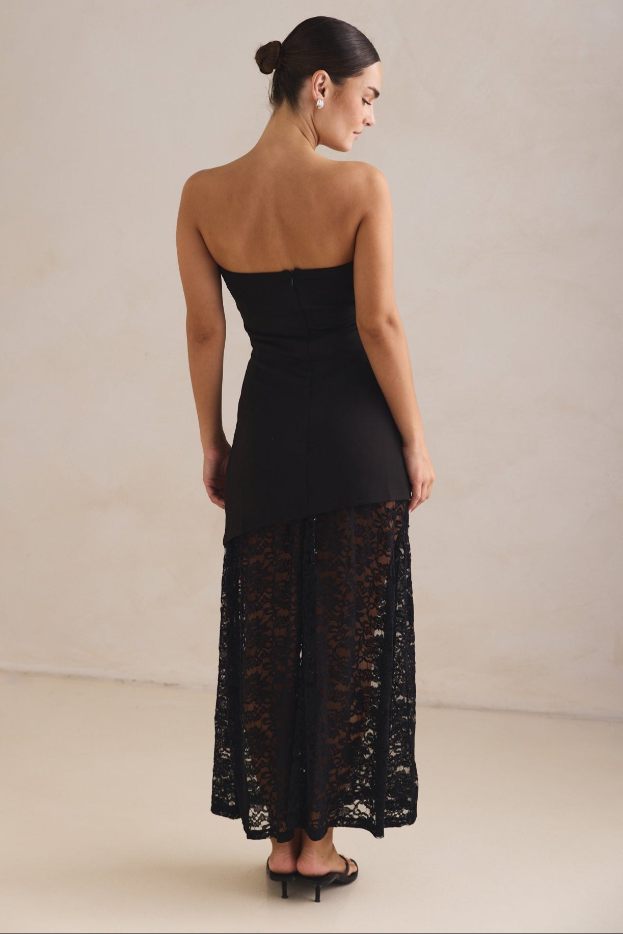 Scarlett Lace Midi Dress (Black)