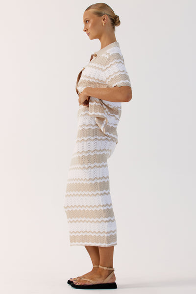 Blaise Knit Skirt (Beige)