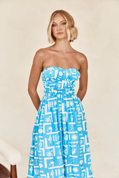 Jiya Midi Dress (Blue)