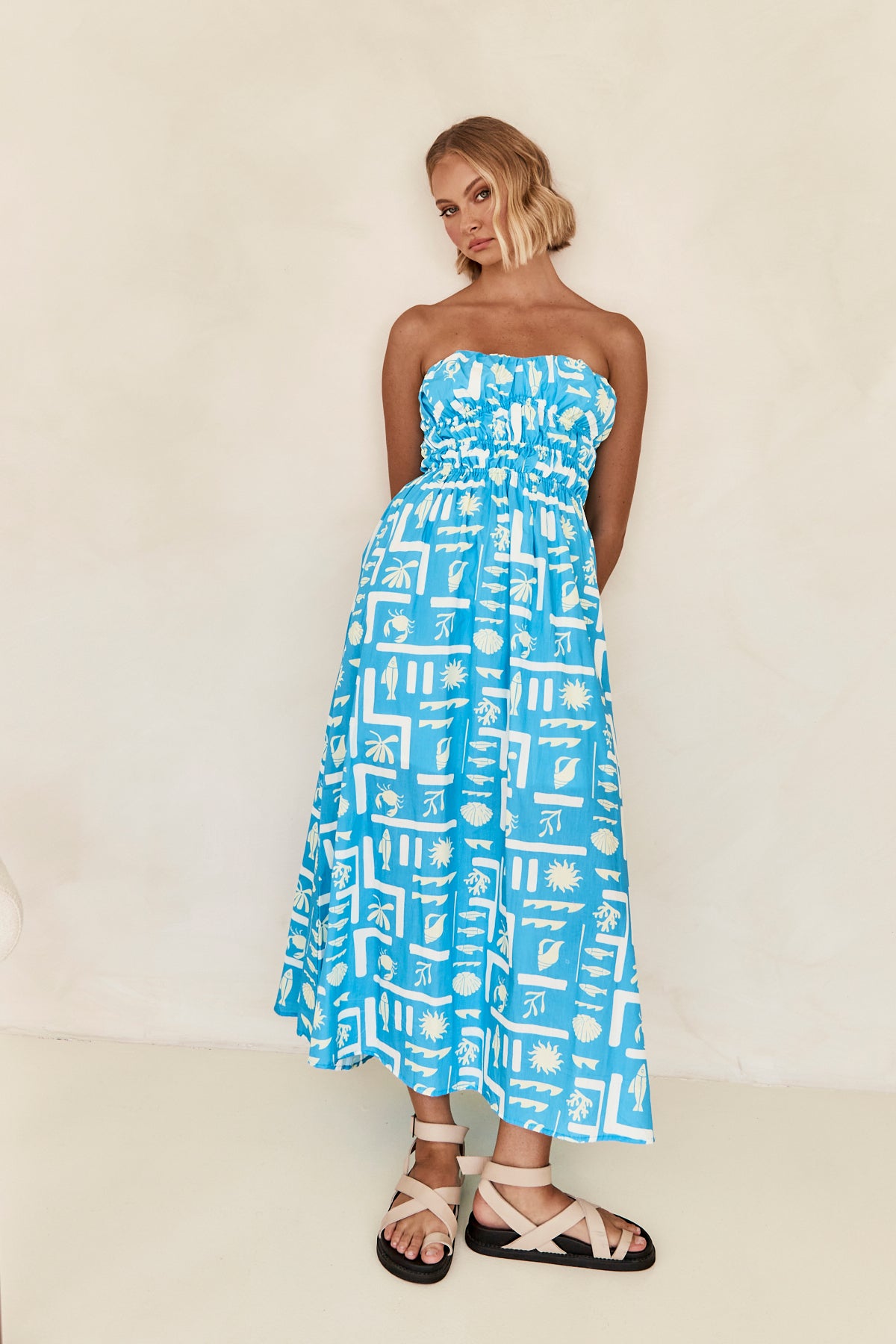 Jiya Midi Dress (Blue)