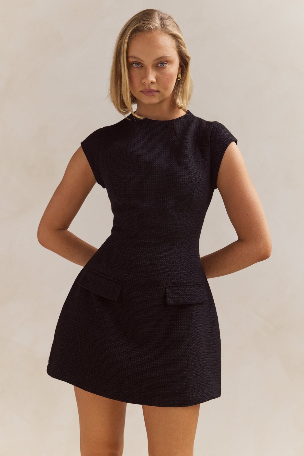 Thalia Tweed Dress (Black)