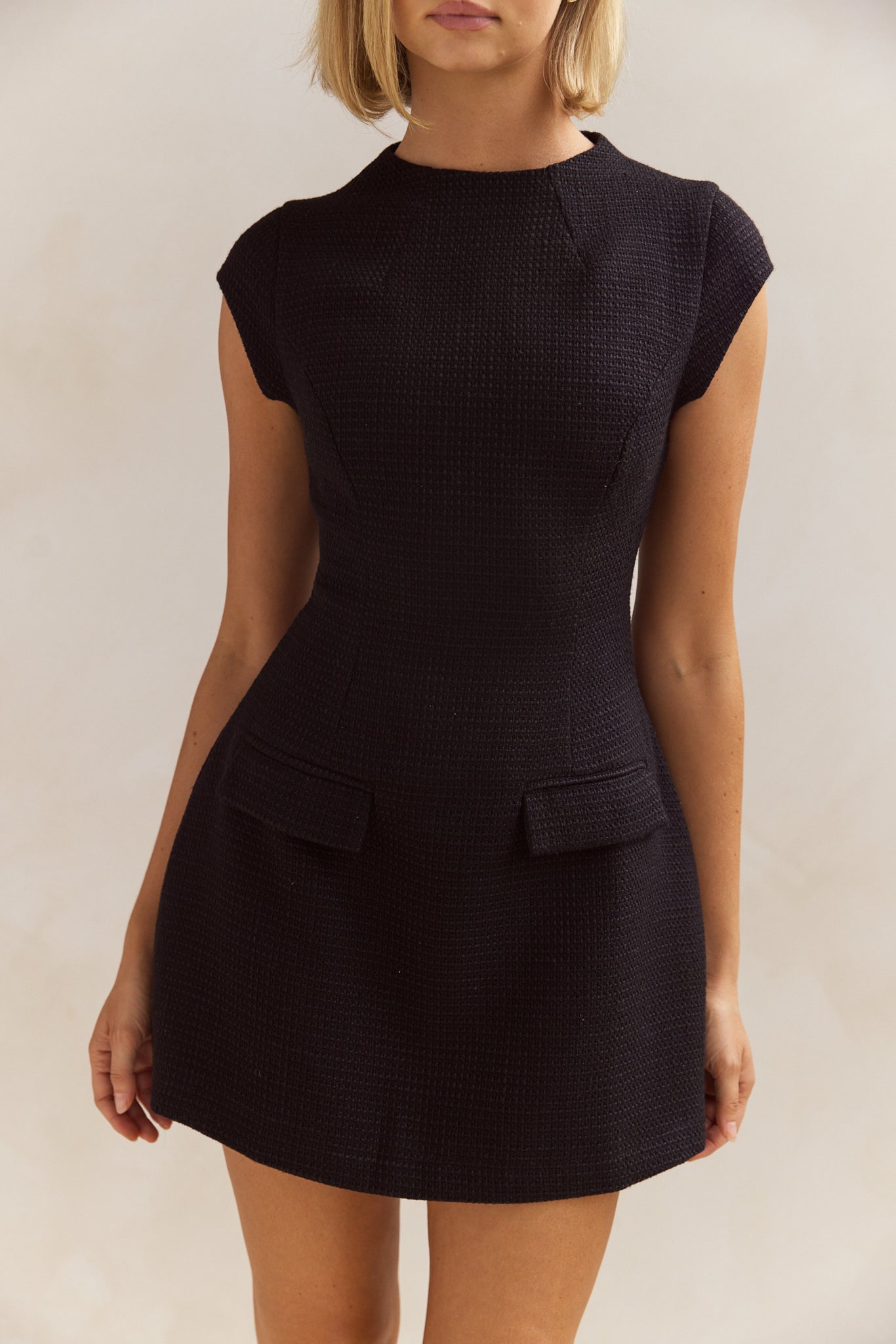 Thalia Tweed Dress (Black)