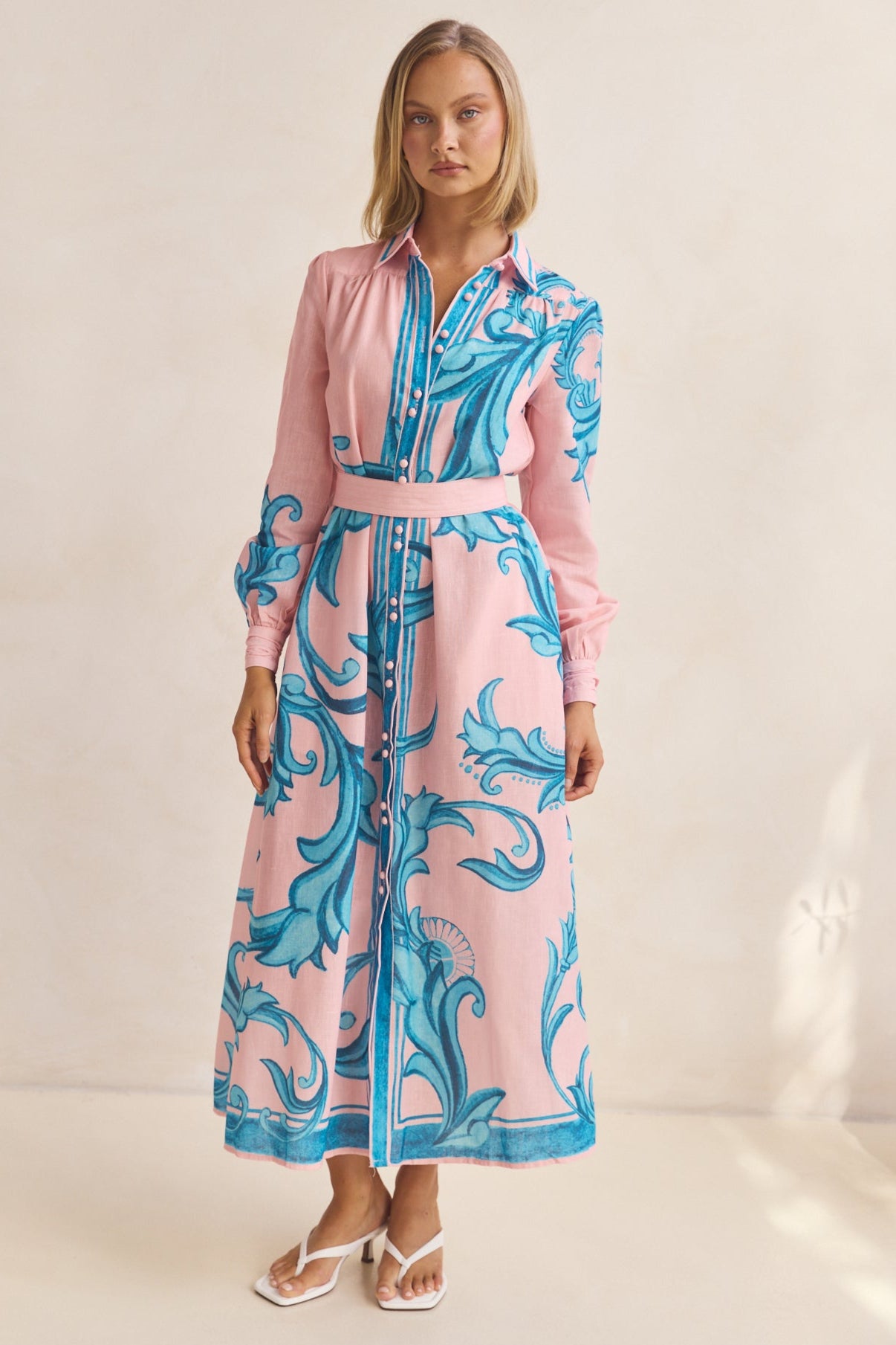 Lyra Maxi Dress (Pink/Blue)