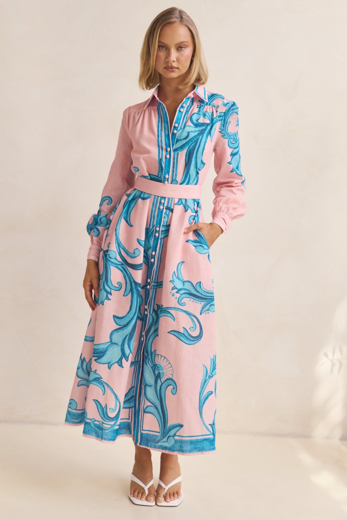 Lyra Maxi Dress (Pink/Blue)