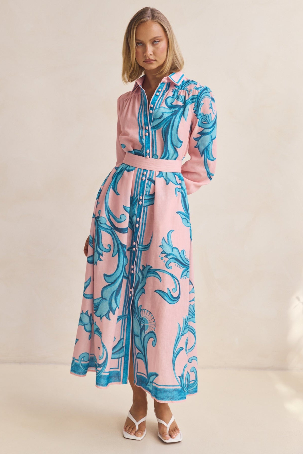 Lyra Maxi Dress (Pink/Blue)