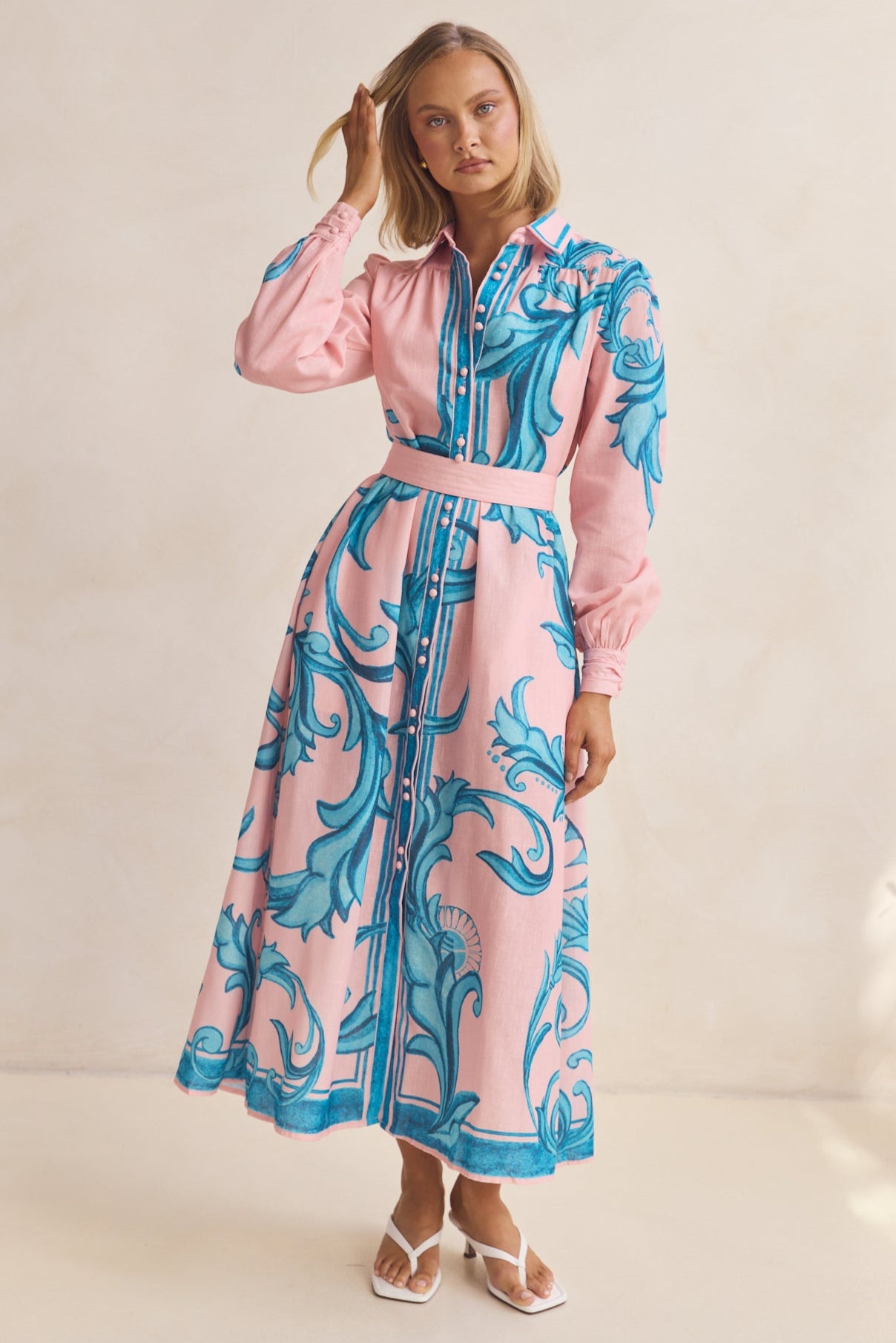 Lyra Maxi Dress (Pink/Blue)