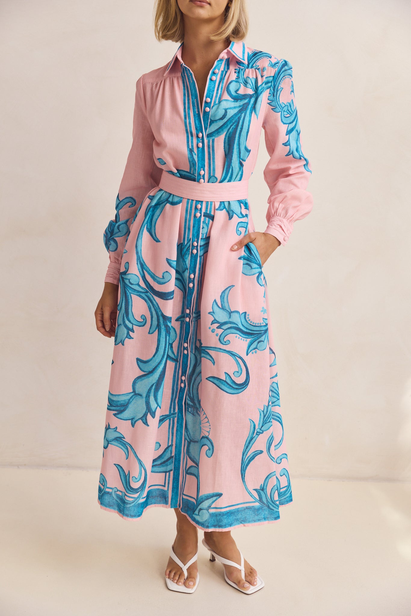 Lyra Maxi Dress (Pink/Blue)