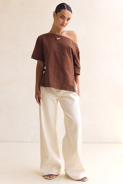Genevieve Asym Top (Chocolate)