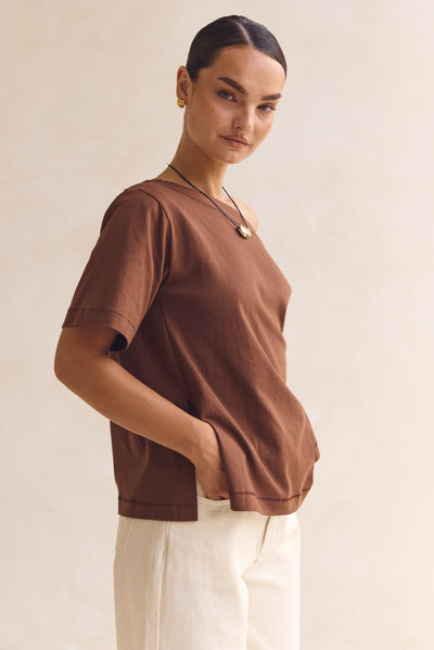 Genevieve Asym Top (Chocolate)